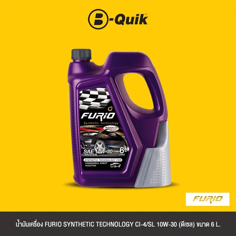 น้ำมันเครื่องเกรดกึ่งสังเคราะห์ FURIO SYNTHETIC TECHNOLOGY DIESEL CI-4/SL 10W-30 (ดีเซล) ขนาด 6L._1
